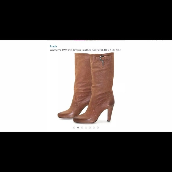 Prada Mid-Calf Leather Boots, EU 41 - Picture 1 of 6